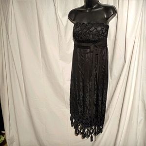 VIVIENNE TAM Black Lace Strapless Dress